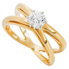 Used Tiffany & Co. Crossover Diamond Engagement Ring .40 Carat F/VVS2