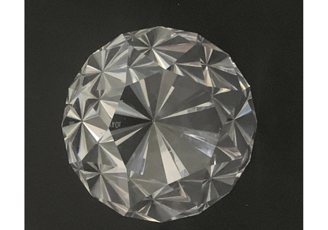 Tiffany & Co Crystal Art Glass Modern Faceted Diamond Paperweight Sculpture For Sale 8