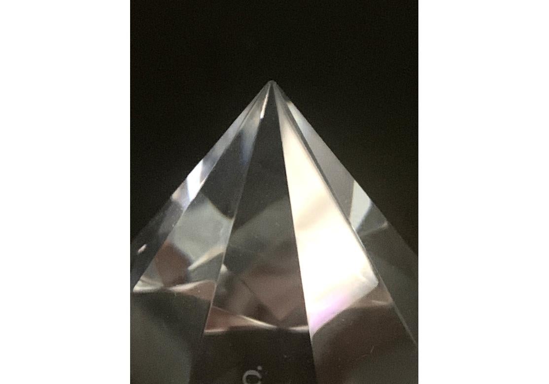 Tiffany & Co Crystal Art Glass Modern Faceted Diamond Paperweight Sculpture For Sale 11