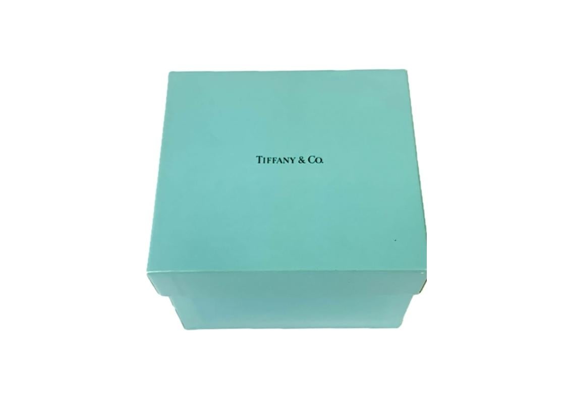 Hollywood Regency Tiffany & Co Crystal Art Glass Modern Faceted Diamond Paperweight Sculpture For Sale