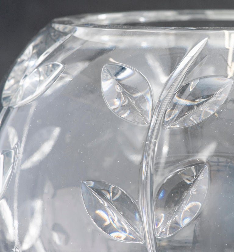 American Tiffany & Co. Crystal Bowl, Foliate Design by Austrian Glassmaker Josef Riedel For Sale