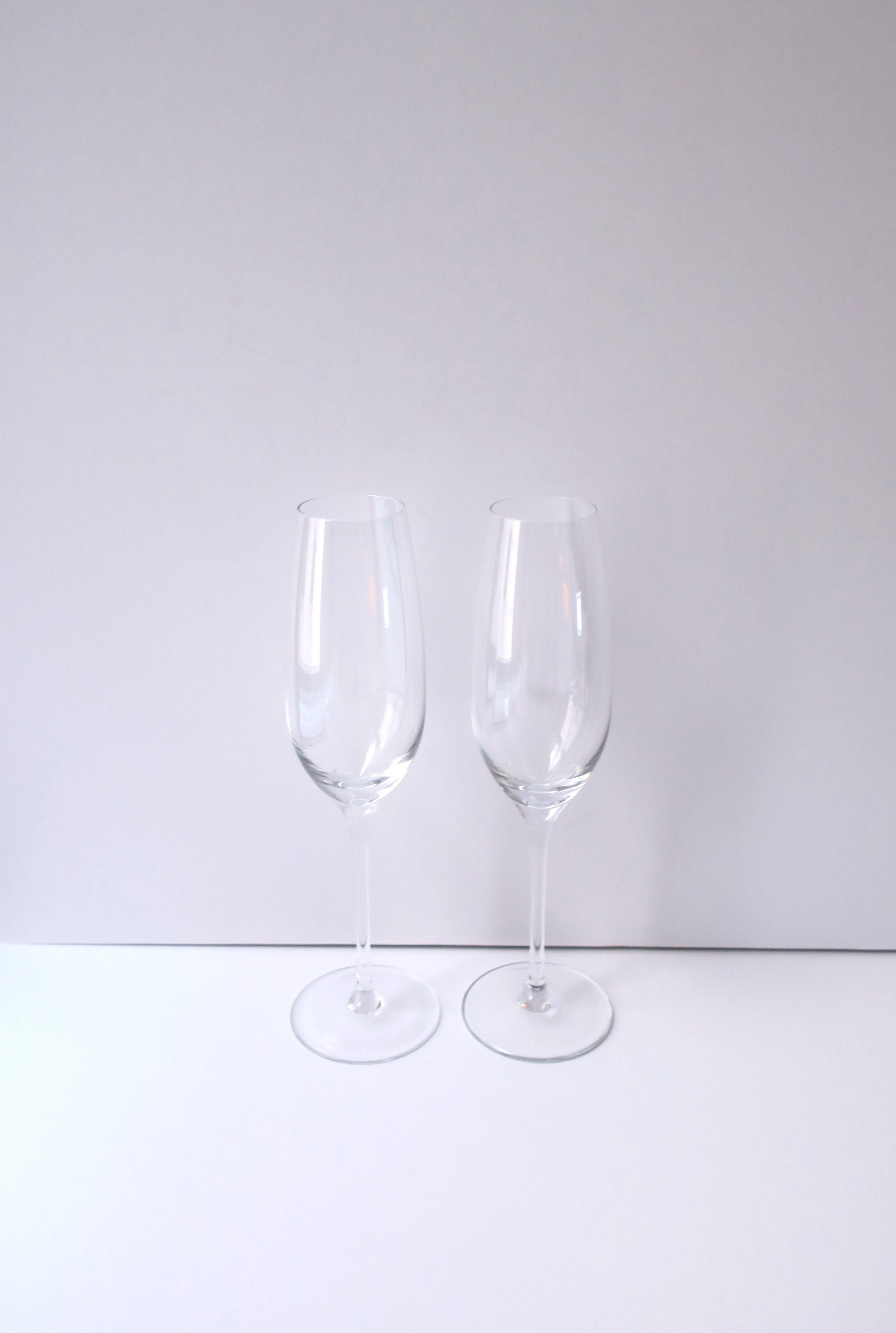 Américain Paire de verres à champagne en cristal Tiffany & Co en vente