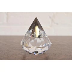 Tiffany & Co. Crystal Glass Diamond Faceted Paperweight
