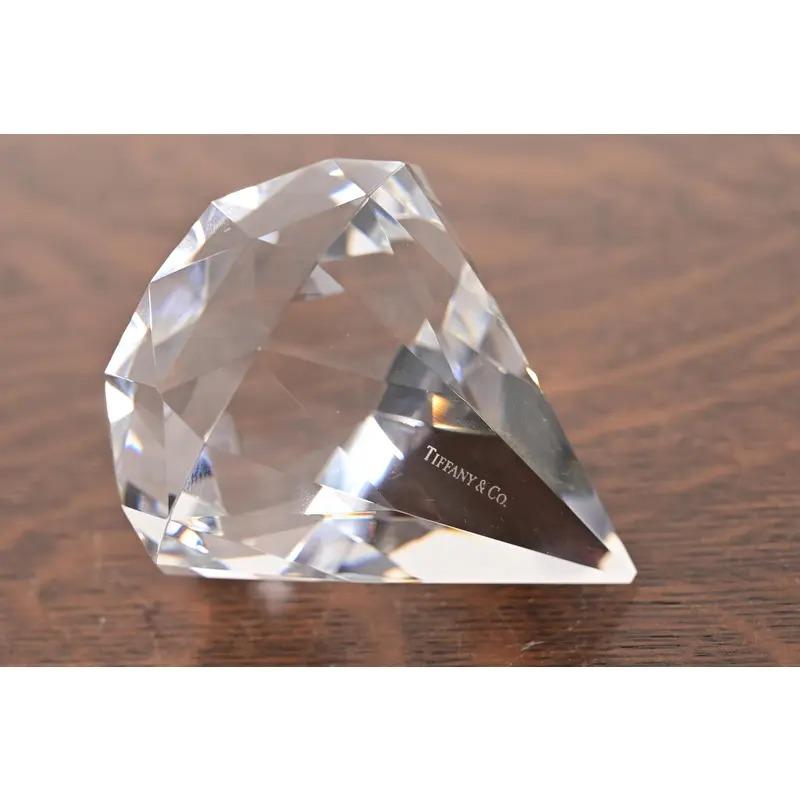 Tiffany & Co. Kristallglas Diamant facettiert Briefbeschwerer im Angebot 1