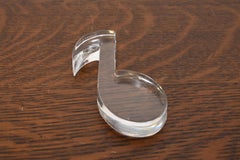 Tiffany & Co. Crystal Glass Musical Note Paperweight