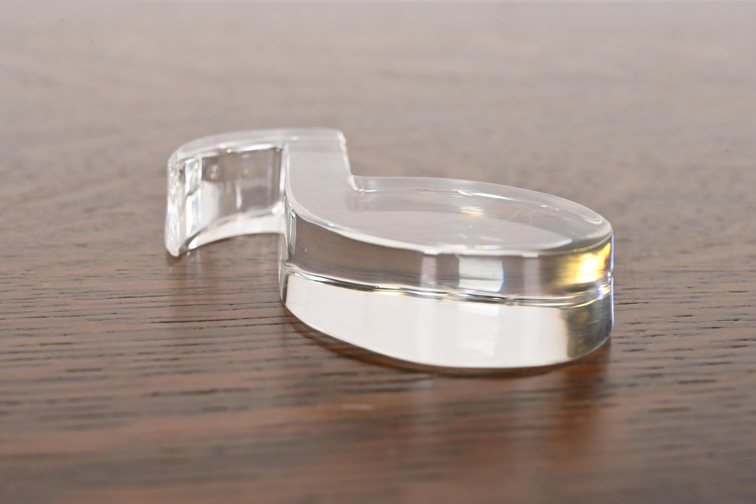 Tiffany & Co. Kristallglas-Briefbeschwerer Musiknote im Zustand „Gut“ im Angebot in South Bend, IN