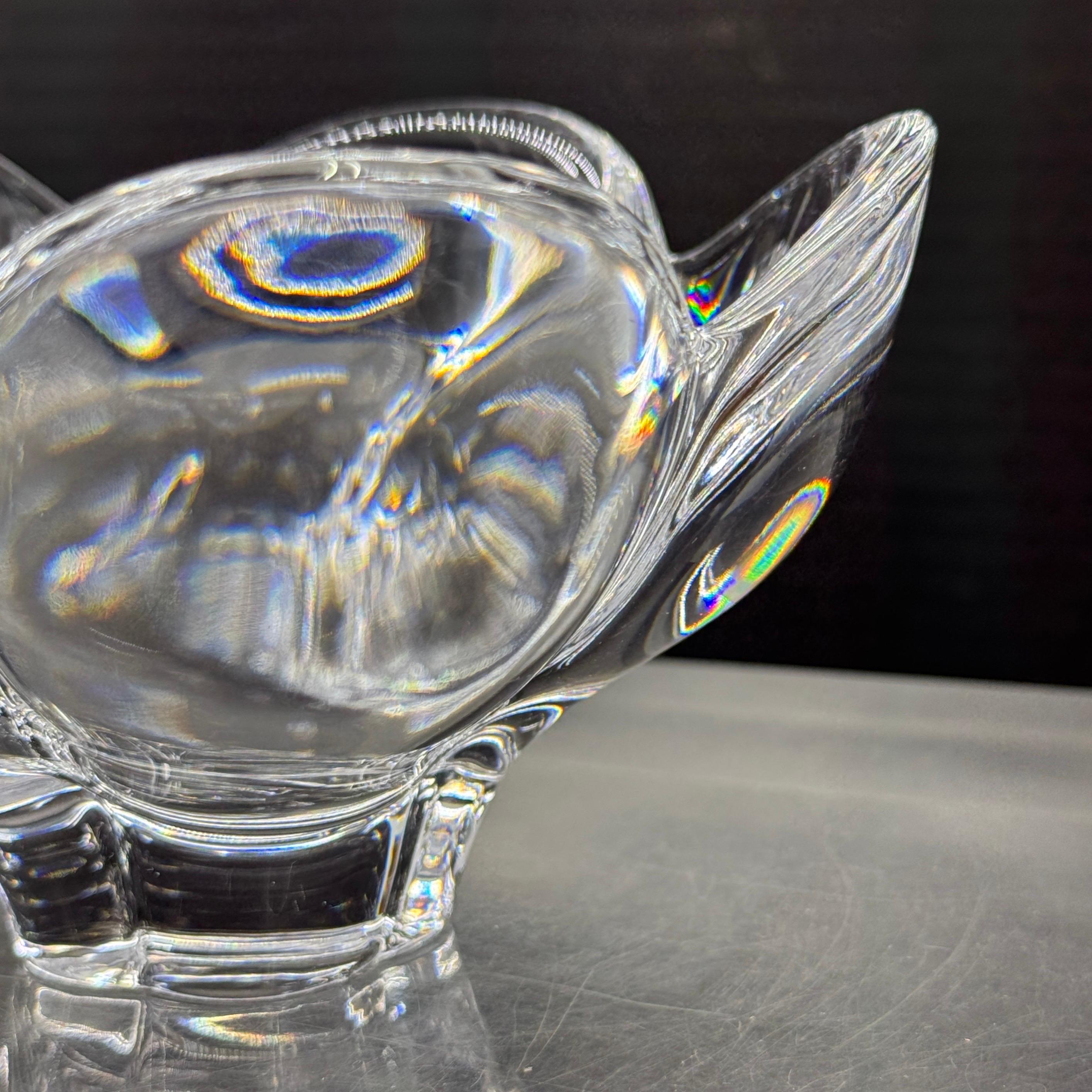 20th Century Tiffany & Co Crystal Lotus Flower Glass Bowl