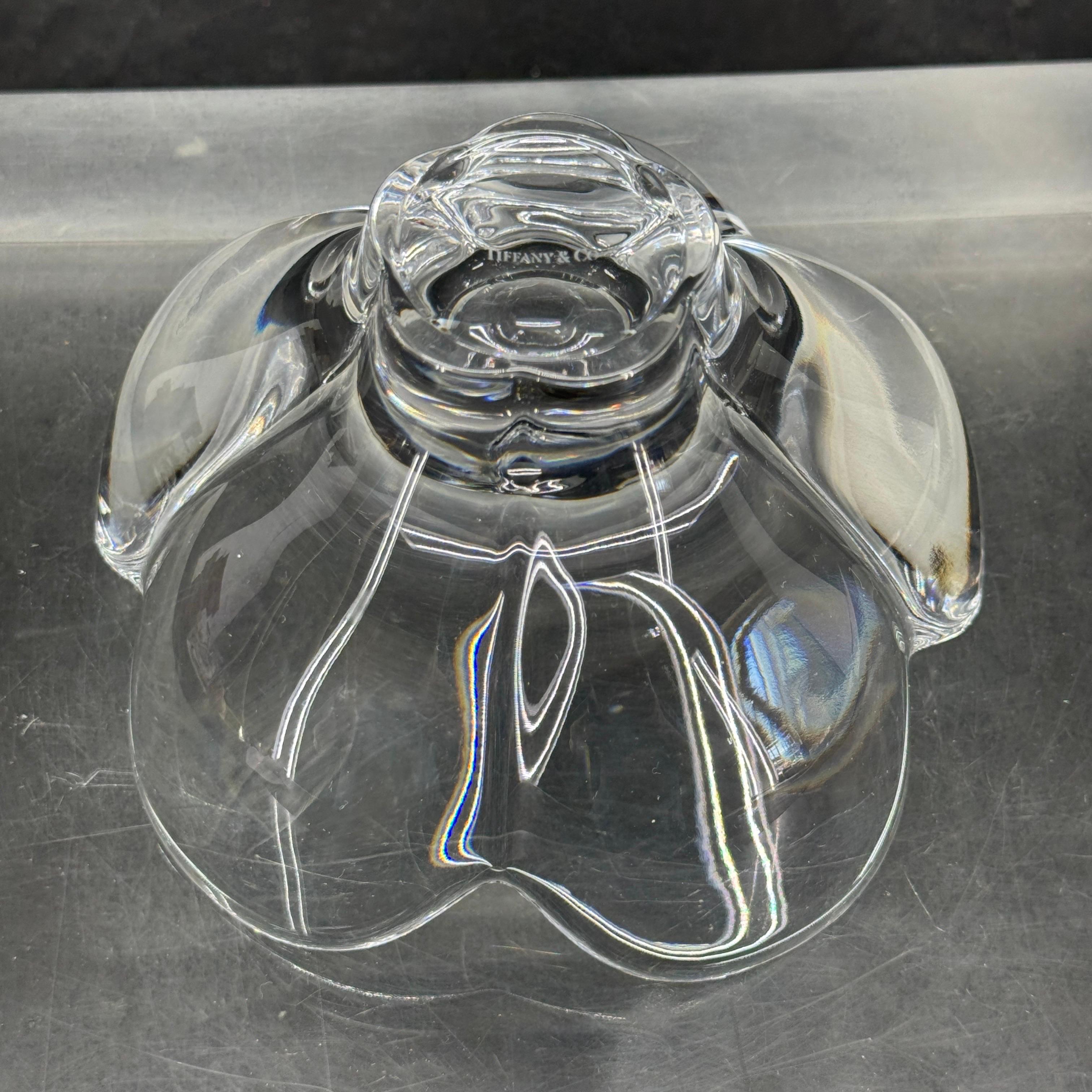 Tiffany & Co Crystal Lotus Flower Glass Bowl 1