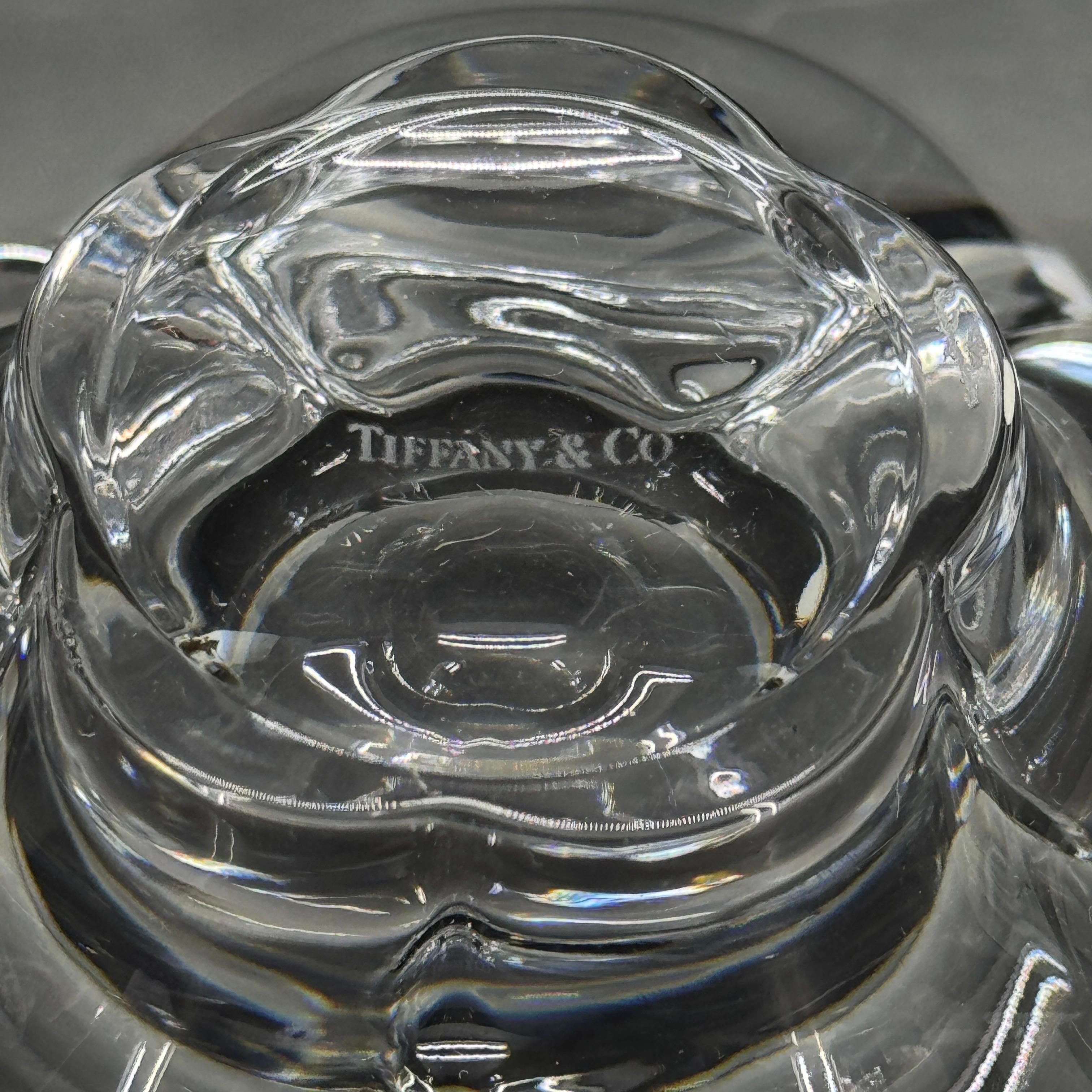 Tiffany & Co Crystal Lotus Flower Glass Bowl 2