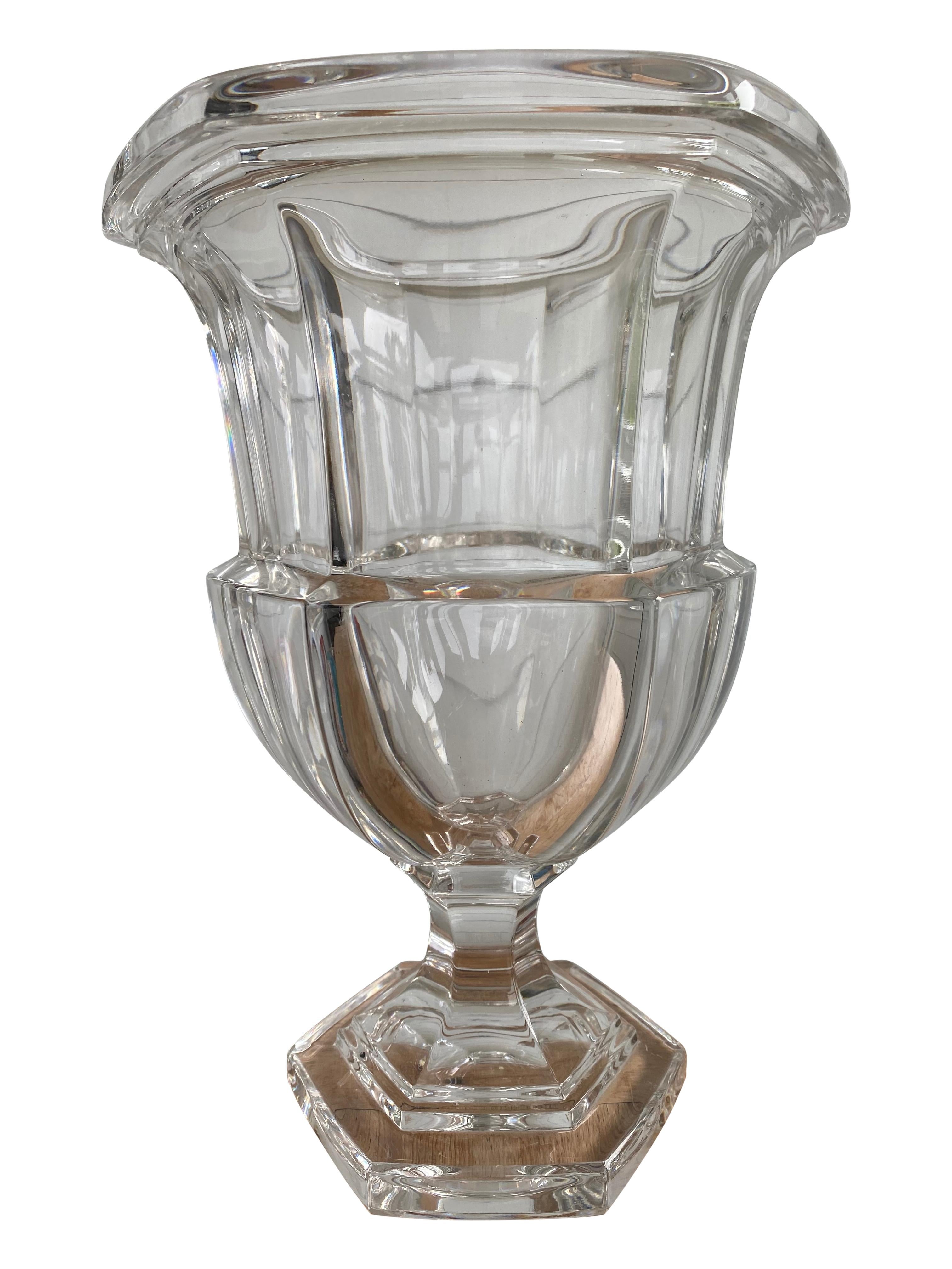 American Tiffany & Co. Crystal Vase of Campana Form For Sale