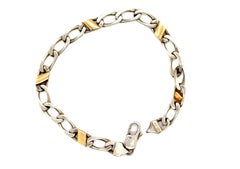 Tiffany & Co. Pulsera Fígaro de Eslabones Cubanos Plata de Ley Oro Amarillo de 18 K