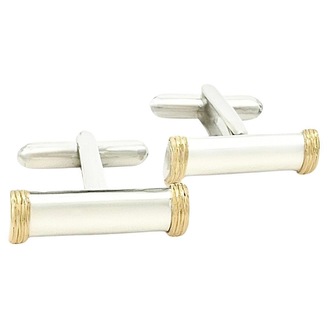 Tiffany & Co Cufflinks 18k Gold Sterling Silver Estate