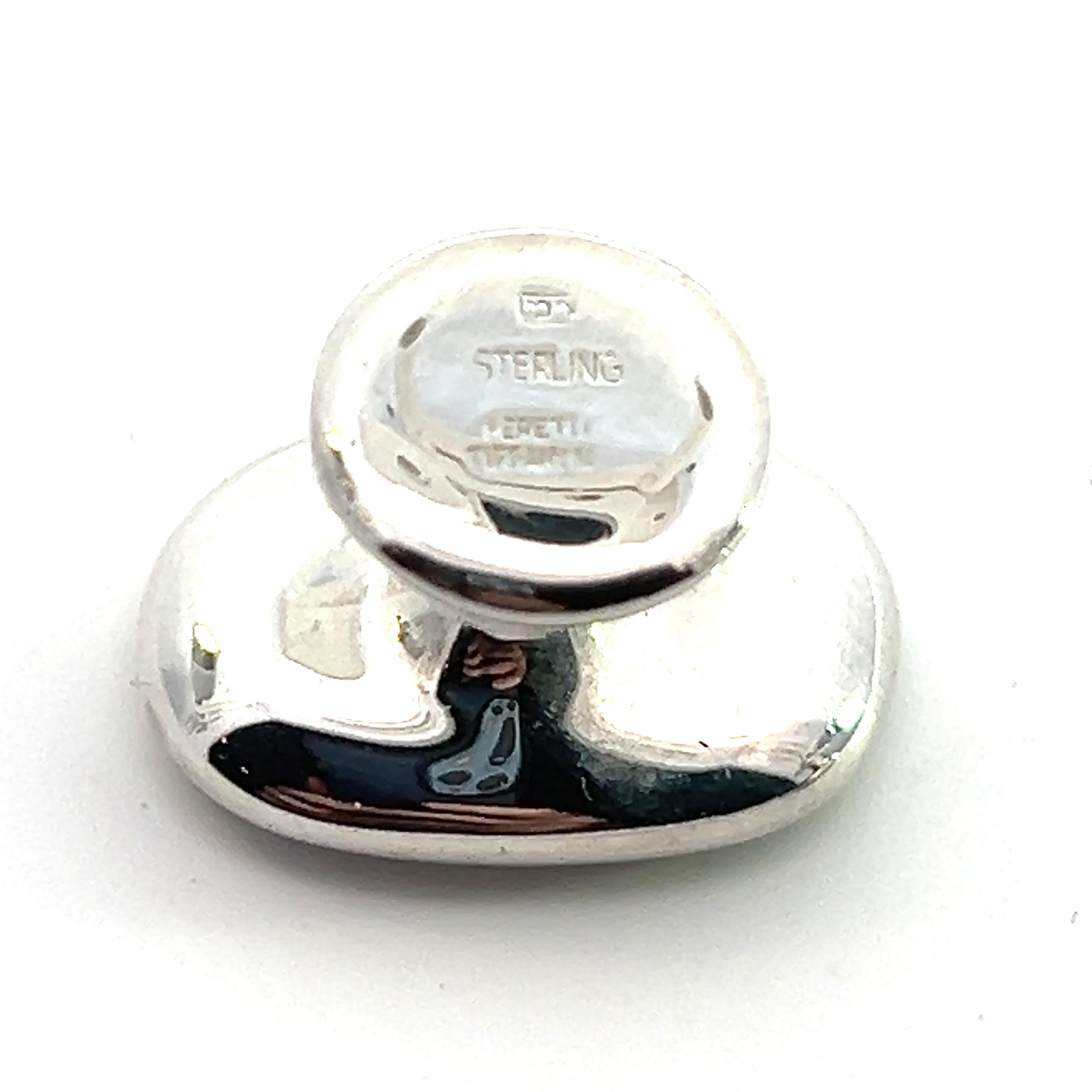 Manschettenknöpfe von Tiffany & Co von Elsa Peretti aus Sterlingsilber aus Nachlass im Zustand „Gut“ im Angebot in Brooklyn, NY