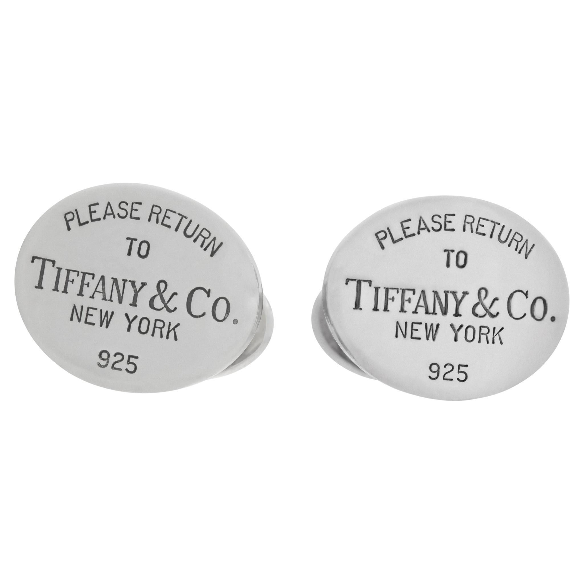 Tiffany & Co. Boutons de manchette en argent sterling