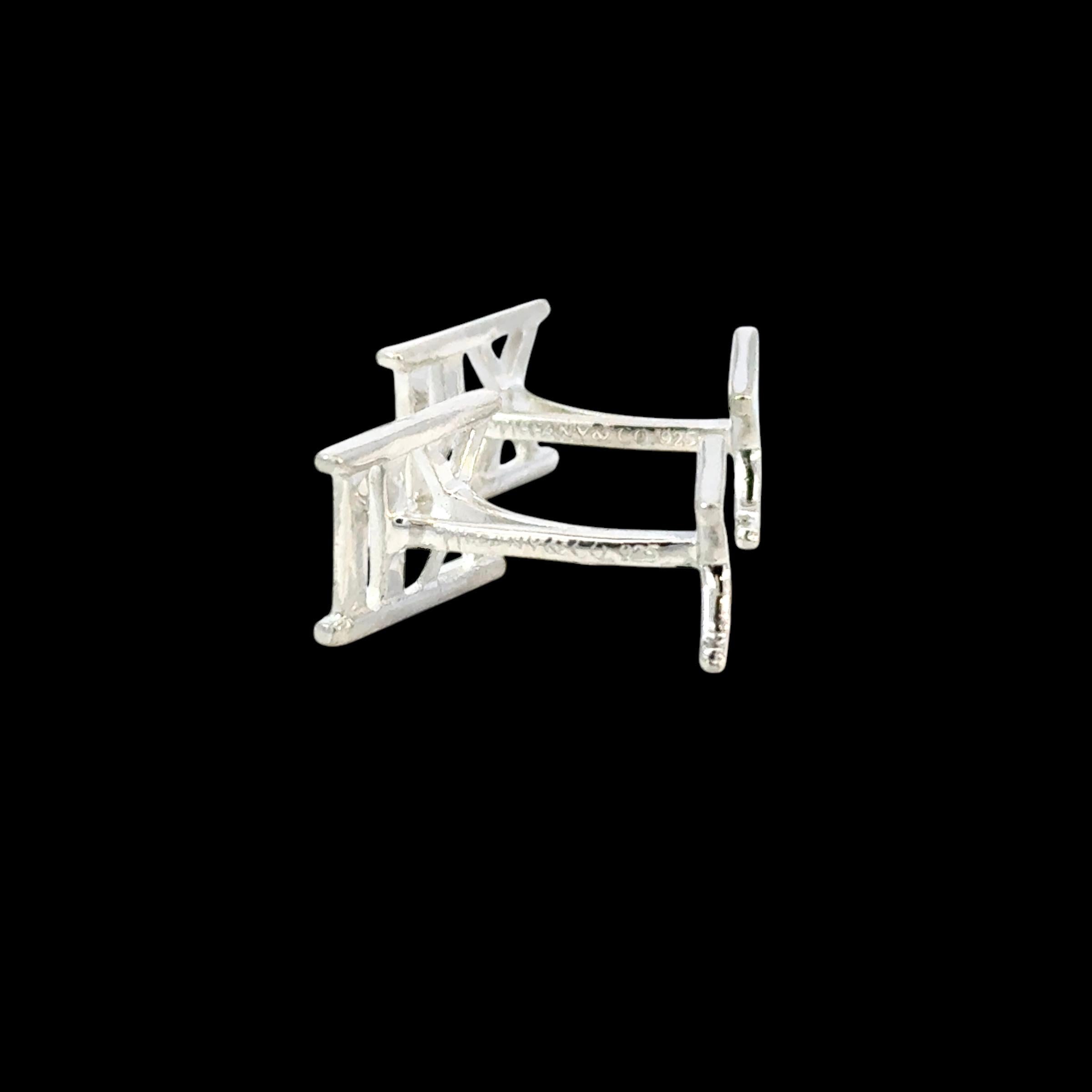 Tiffany & Co Cufflinks Sterling Silver 6.20 Grams Estate In Good Condition For Sale In Brooklyn, NY