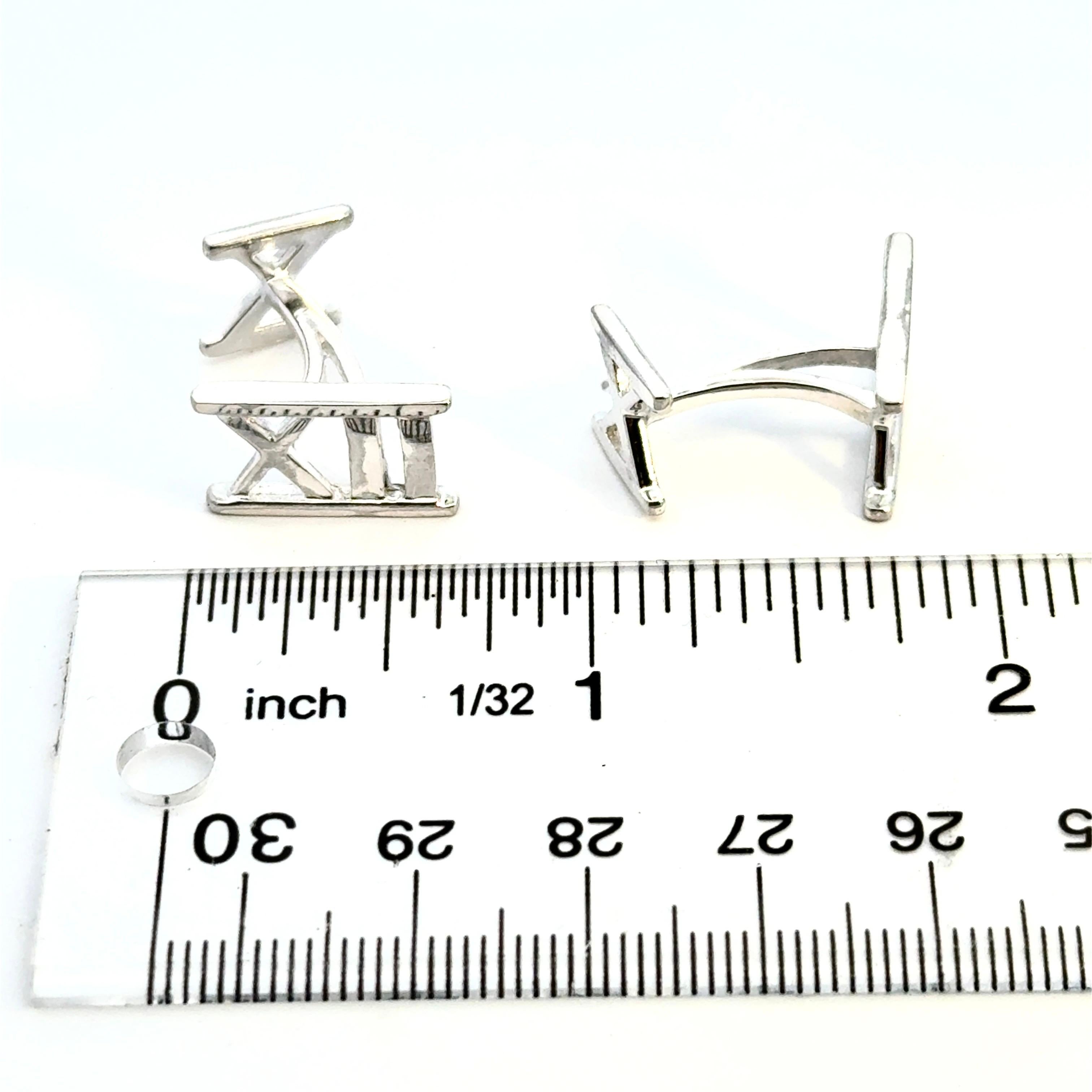 Tiffany & Co Cufflinks Sterling Silver 6.20 Grams Estate For Sale 3