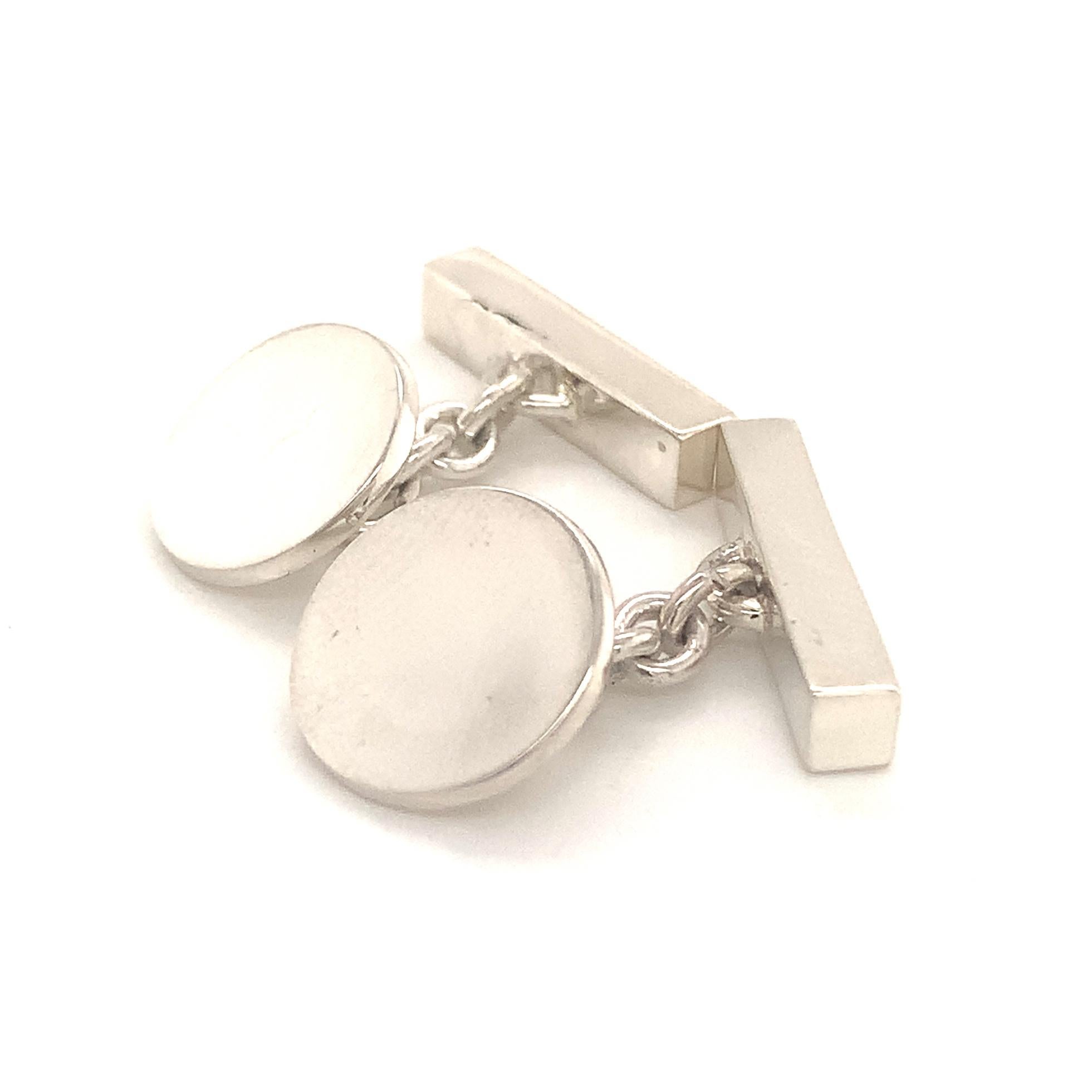 Tiffany & Co. Estate Cufflinks Sterling Silver 925 10.9 Grams In Good Condition In Brooklyn, NY