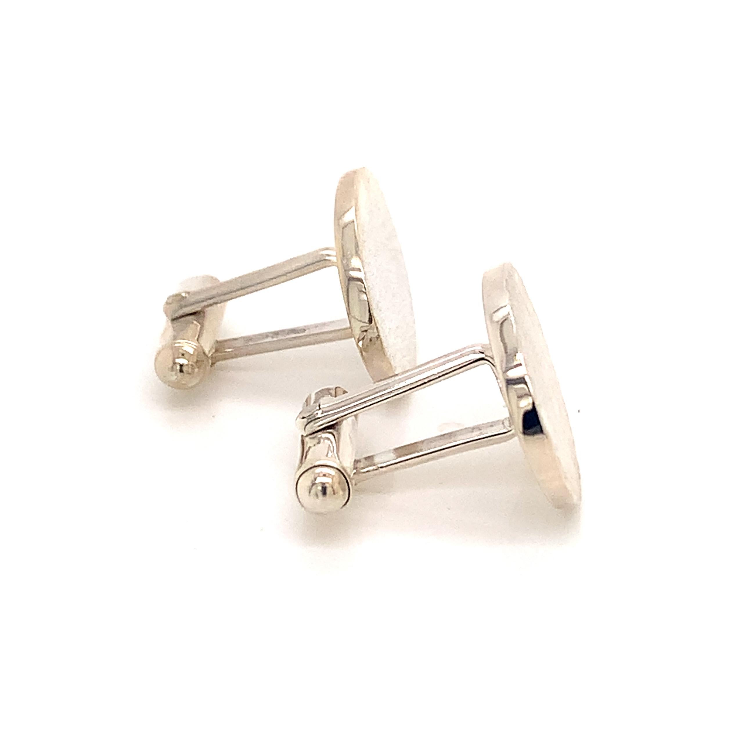 Tiffany & Co. Estate Cufflinks Sterling Silver 925 15.3 Grams In Good Condition For Sale In Brooklyn, NY