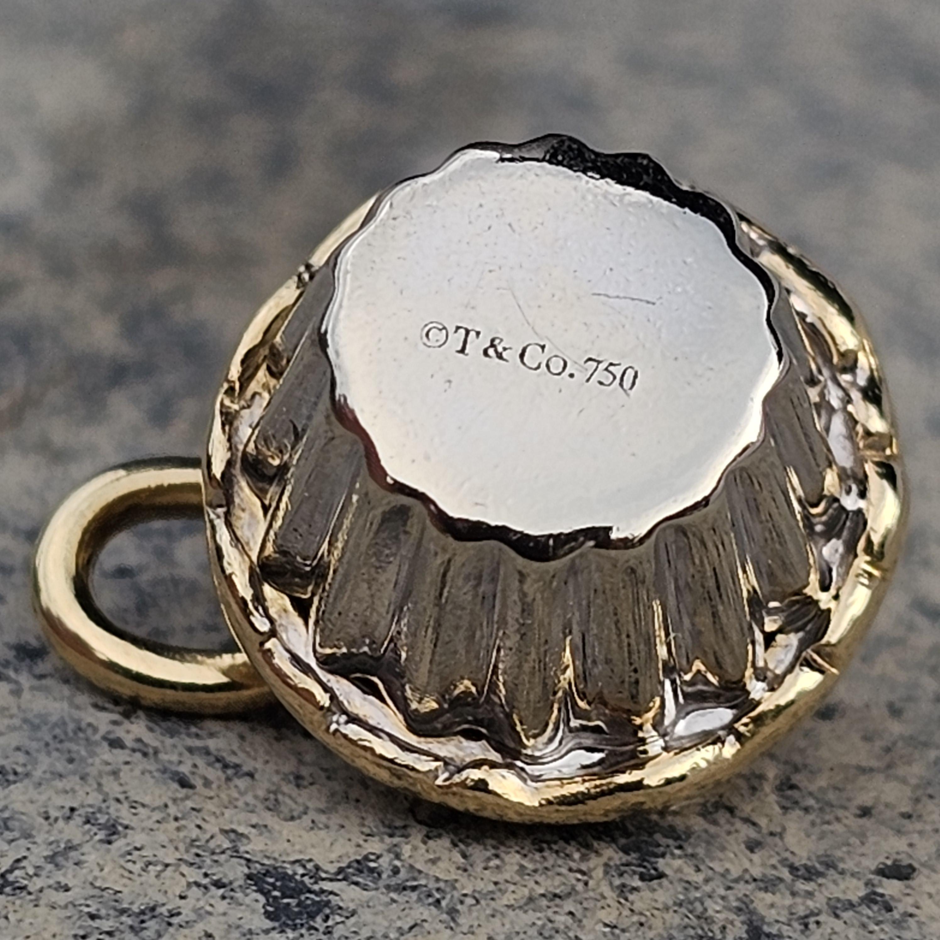 Tiffany & Co. Cupcake Charme 18k Gelb Weißgold Edelstein Sprinkles 5,2g Selten Damen im Angebot