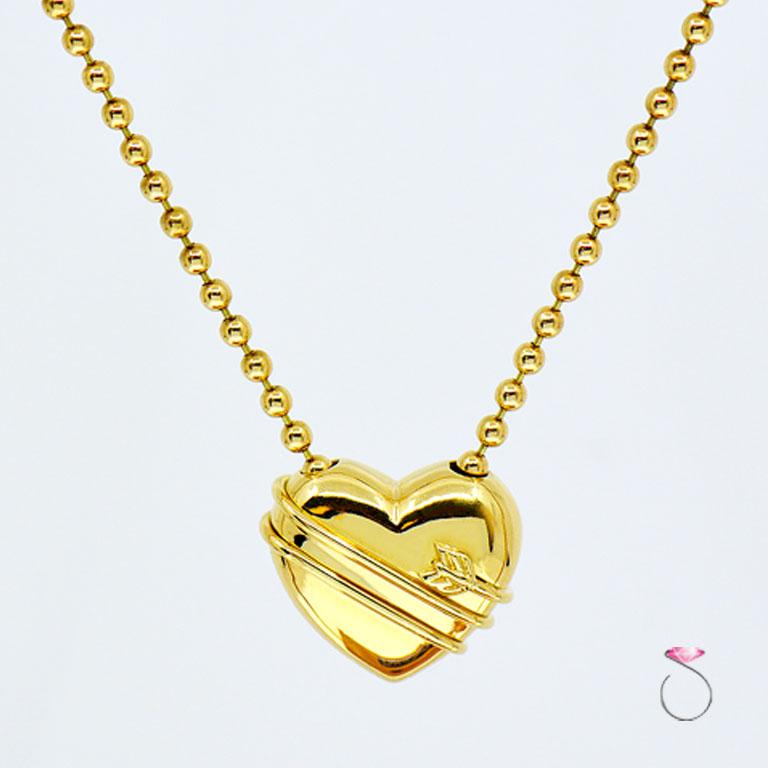 gold beaded cupid's love arrow pendant