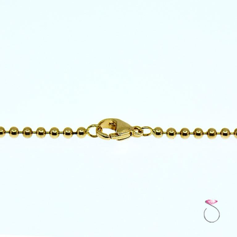 Women's or Men's Tiffany & Co. Cupid Heart & Arrow 18k Yellow Gold Pendant & Bead Chain Necklace