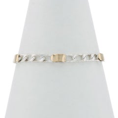 Tiffany & Co. Curb Chain Bracelet 7 1/2" - Sterling Silver 925 Yellow Gold 18k