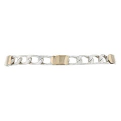 Tiffany & Co. Curb Chain Bracelet 7 1/2" - Sterling Silver 925 Yellow Gold 18k