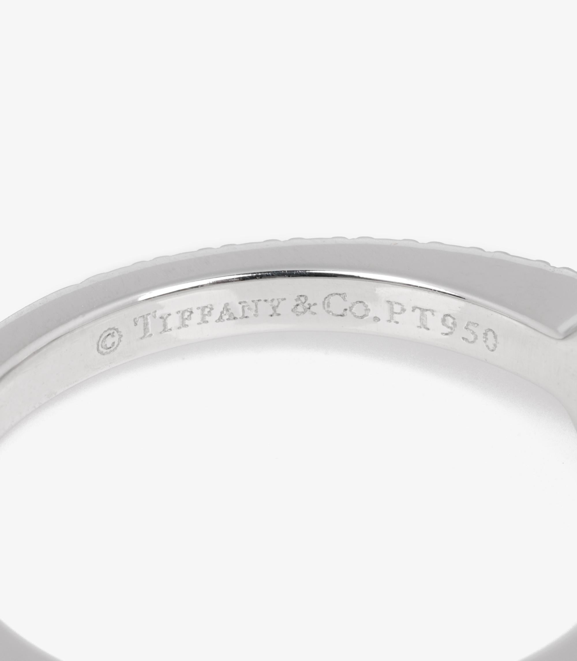 Tiffany & Co. Cushion Cut 2.04ct Diamond Platinum Ring Set For Sale 1