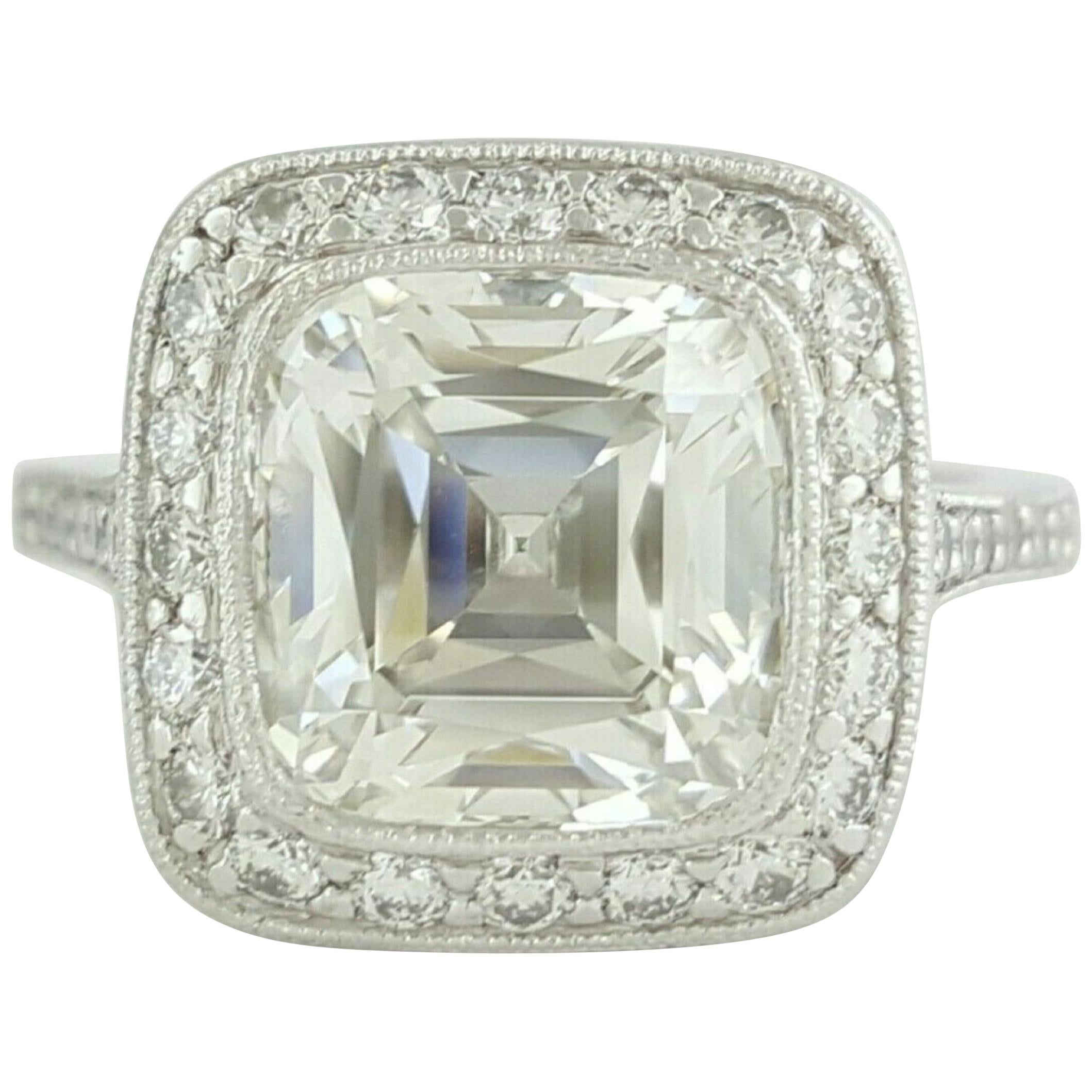 Tiffany & Co. Cushion Cut Diamond 3.20 Carat Platinum Ring