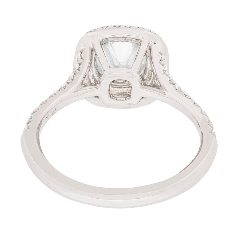 Women's or Men's Tiffany & Co. Cushion Cut Diamond Double Halo Soleste Ring