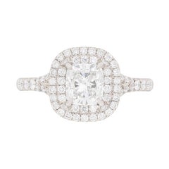 Tiffany & Co. Cushion Cut Diamond Double Halo Soleste Ring