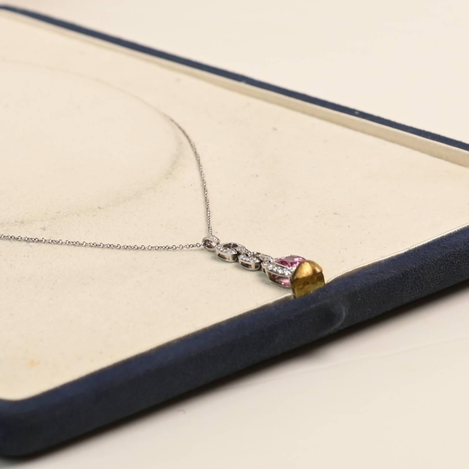 Art Deco Tiffany & Co Cushion Cut Pink Sapphire (Approx 1-Carat) Cluster, Platinum For Sale