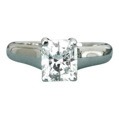 Tiffany & Co. Cushion Cut Platinum and Diamond Engagement Ring .83 Carat