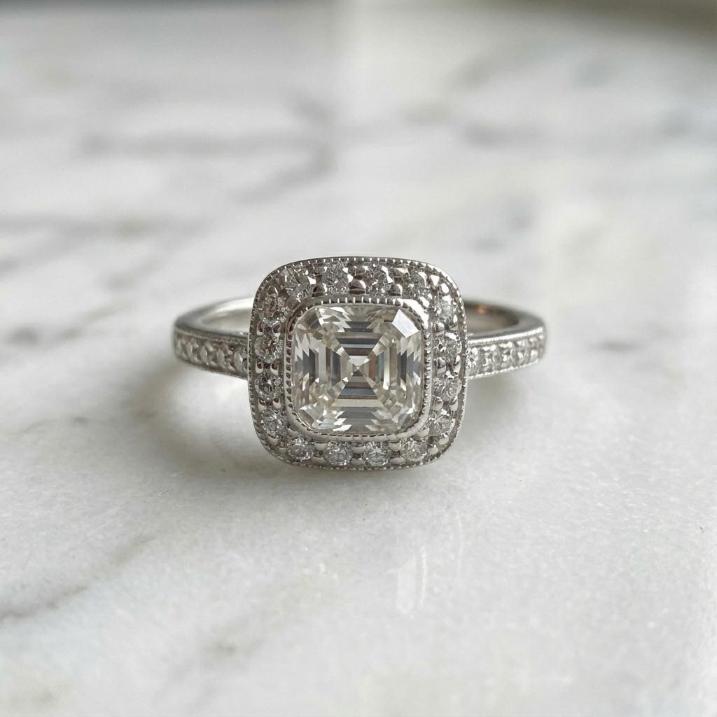 Tiffany & Co. Anello di fidanzamento con Brilliante Modificato a Cuscino In condizioni ottime in vendita a Chicago, IL