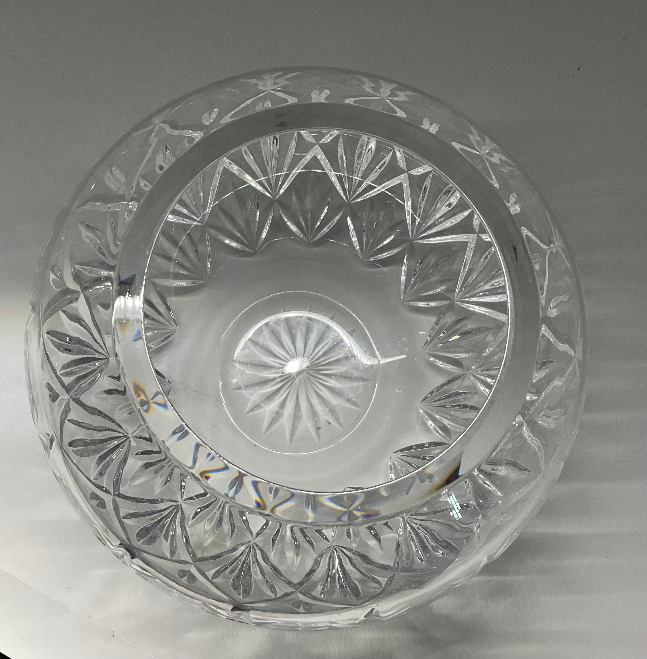 Machine-Made Tiffany & Co. Cut Clear Crystal Round Bowl Vase