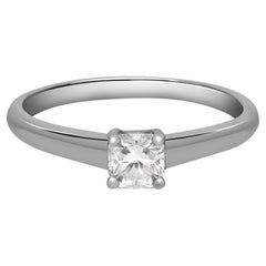 Tiffany & Co. Eckiger quadratischer Diamant-Verlobungsring Platin 0,48Ctw SZ 9