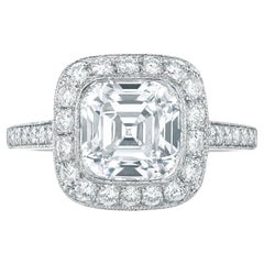 Tiffany 
Co. D Color Cushion Diamond Engagement Ring in Platinum