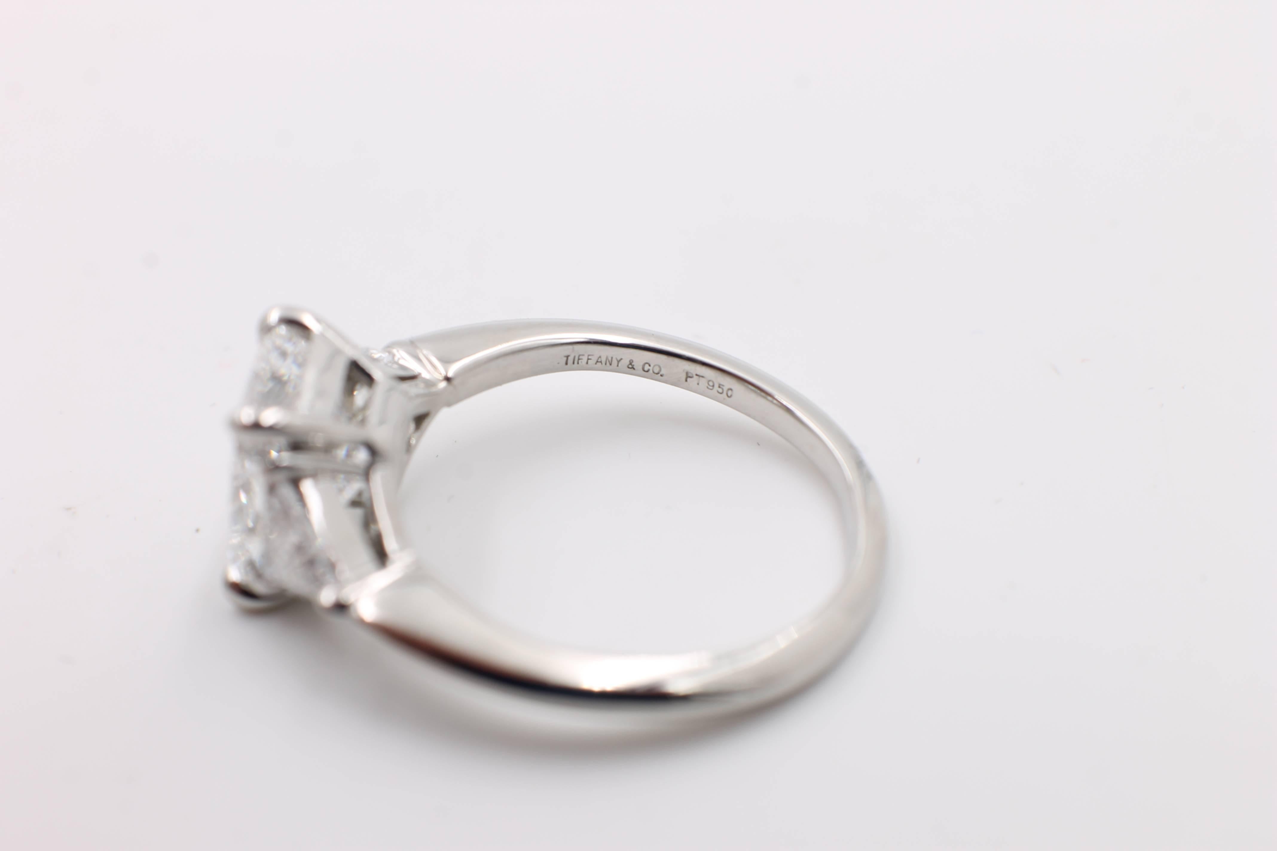 Tiffany & Co. D VS1 2.50 Radiant Cut Platinum Diamond Engagement Ring 3.03 TCW 2