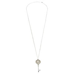 Tiffany & Co. Daisy Key Diamond Silver Long Pendant Necklace