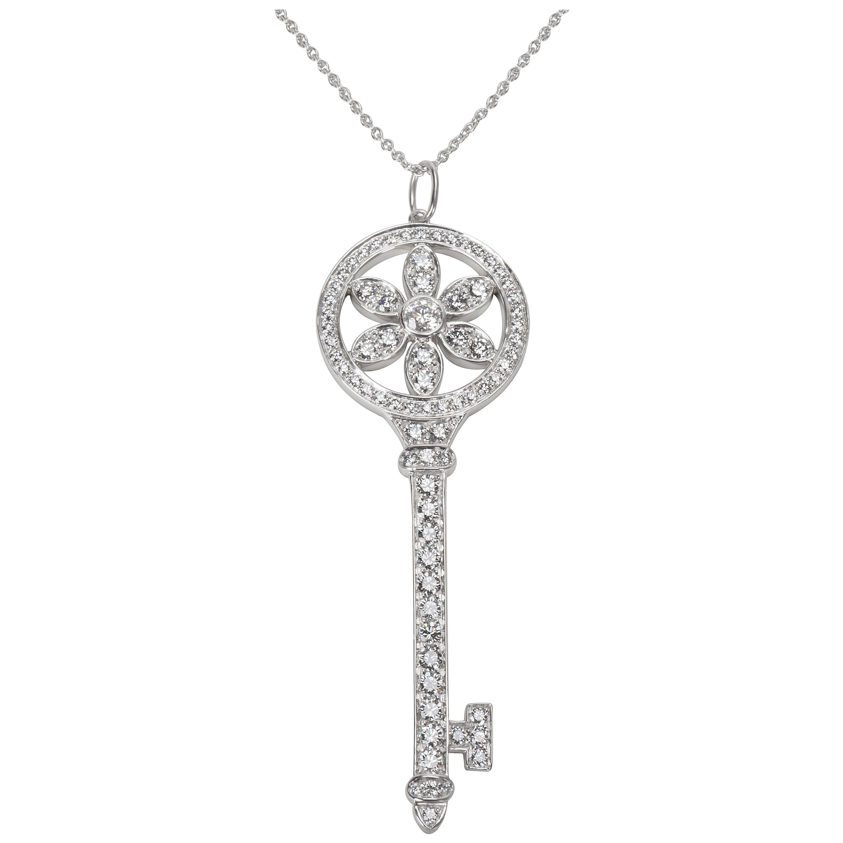 Tiffany & Co. Daisy Key Necklace in Platinum 0.99 Carat