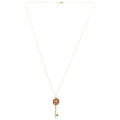 Tiffany & Co. Daisy Key Pendant Necklace 18 Karat Rose Gold with Diamond