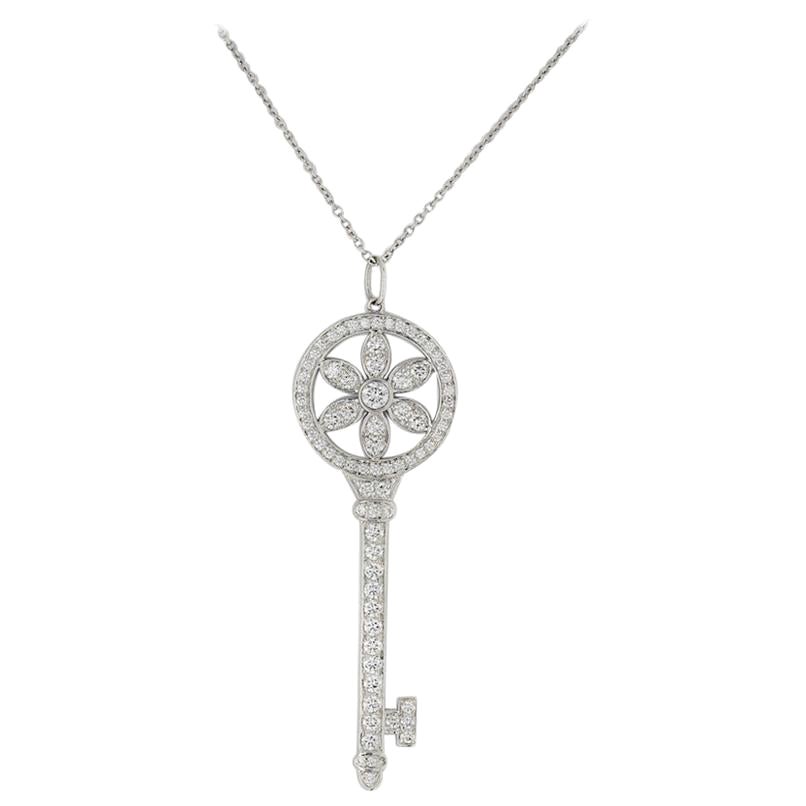 Tiffany & Co. Daisy Platin Diamant Schlüsselanhänger