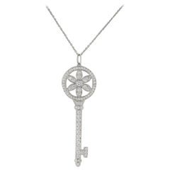 Tiffany & Co. Daisy Platinum Diamond Key Pendant
