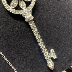 Tiffany & Co. Daisy Platinum Full Pavé Diamond Key Pendant 18k White Gold PT950