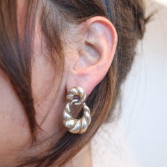 TIFFANY & CO. Dangle Drops Door Knockers Earrings In Sterling And 18Kt Gold