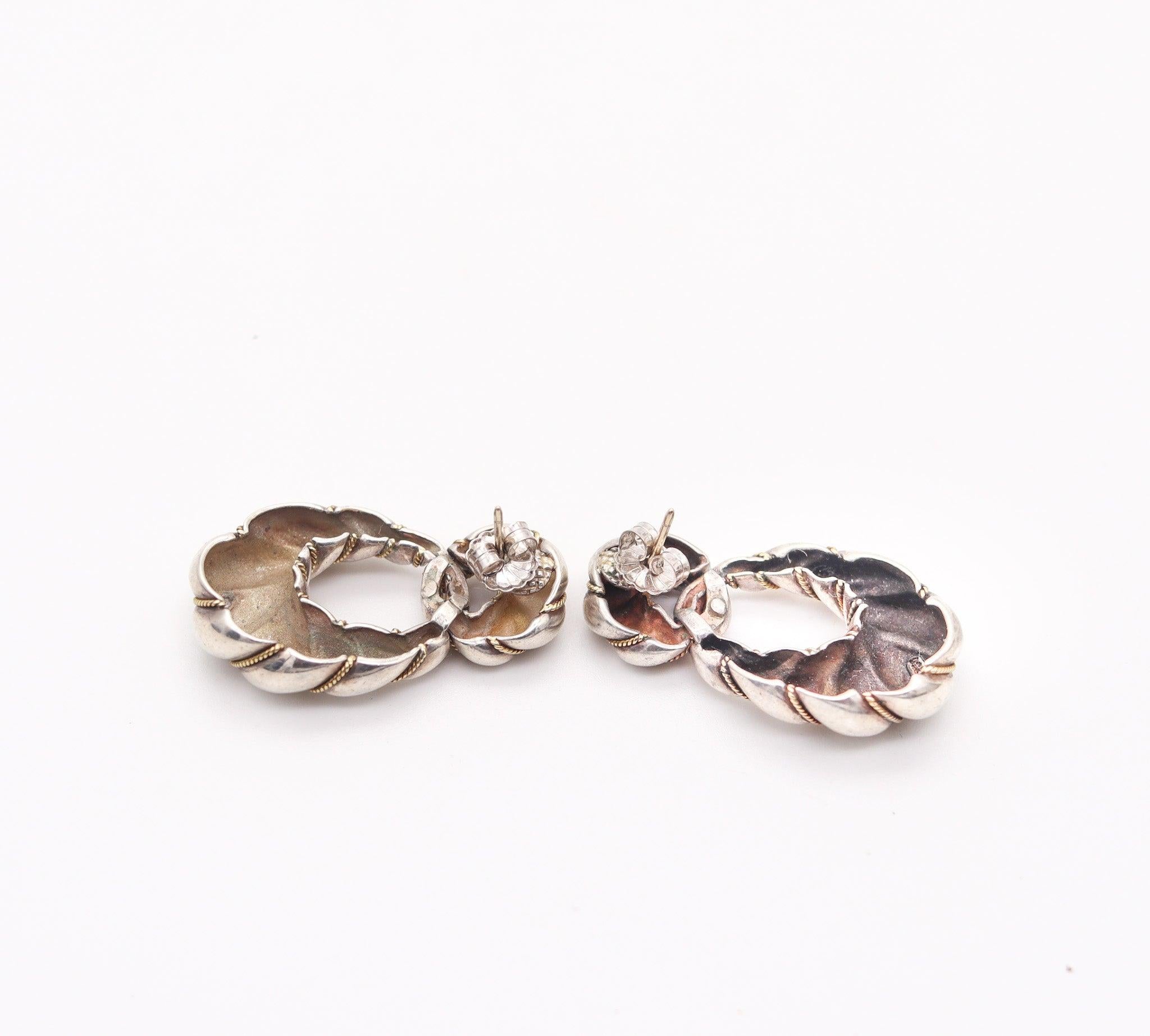 Donna TIFFANY & CO. Orecchini con gocce penzolanti in argento e oro 18Kt in vendita