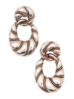 TIFFANY & CO. Pendants d'oreilles « Door Knockers » en sterling et or 18 carats