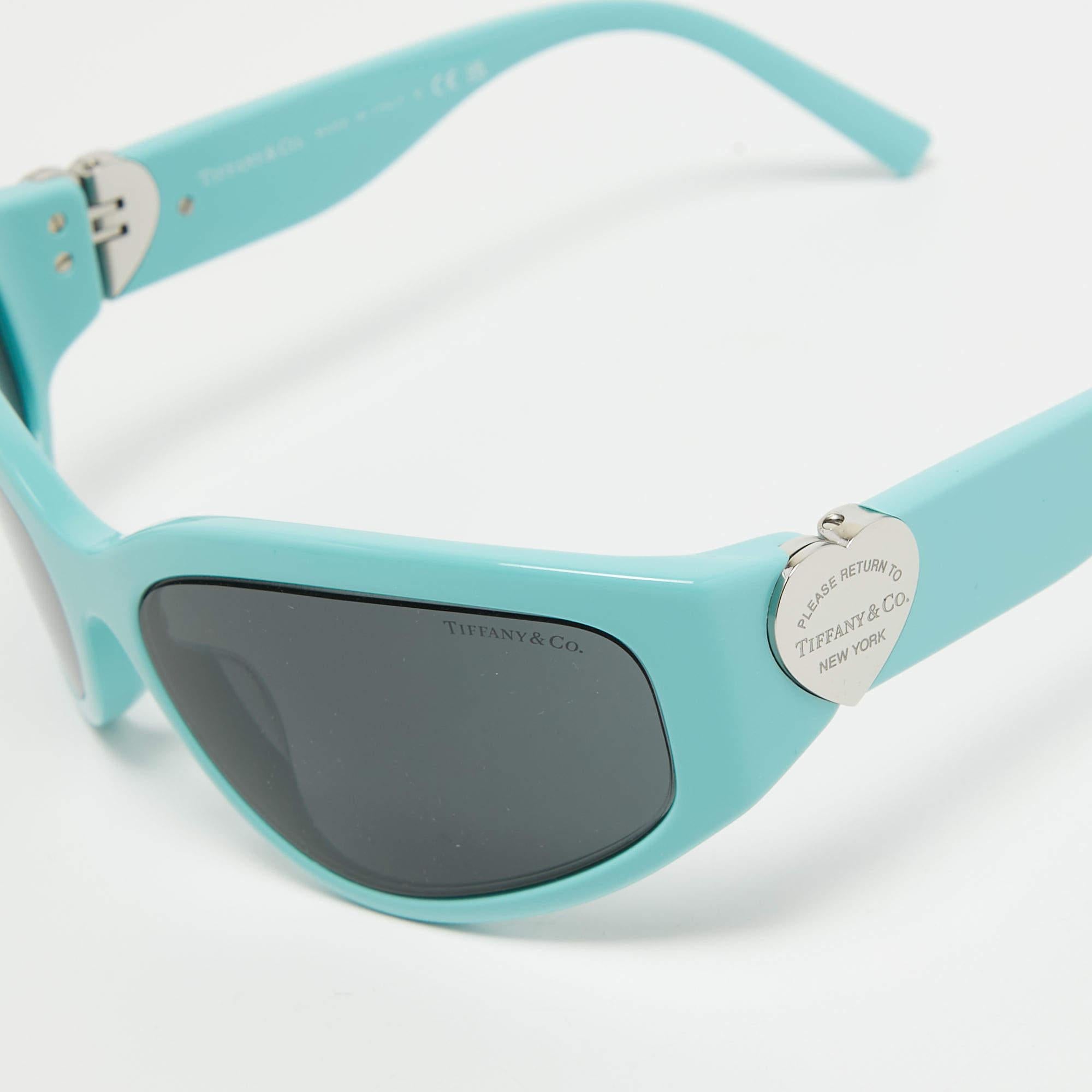 Tiffany & Co. Dark Grey TF 4217 Return To Tiffany Sunglasses In Excellent Condition For Sale In Dubai, Al Qouz 2