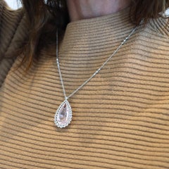 TIFFANY & CO. Deco Long Platinum Necklace With Ctw In Kunzite And Diamonds