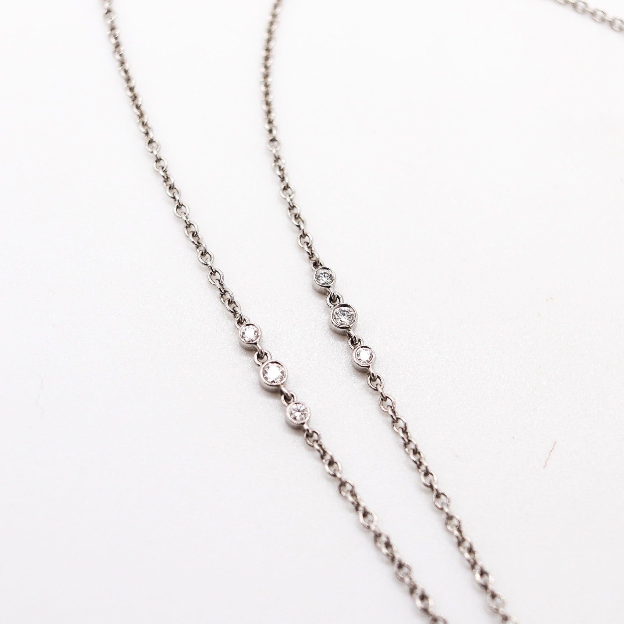 TIFFANY & CO. Deco Collar Largo De Platino Con Ctw De Kunzita Y Diamantes en venta 1